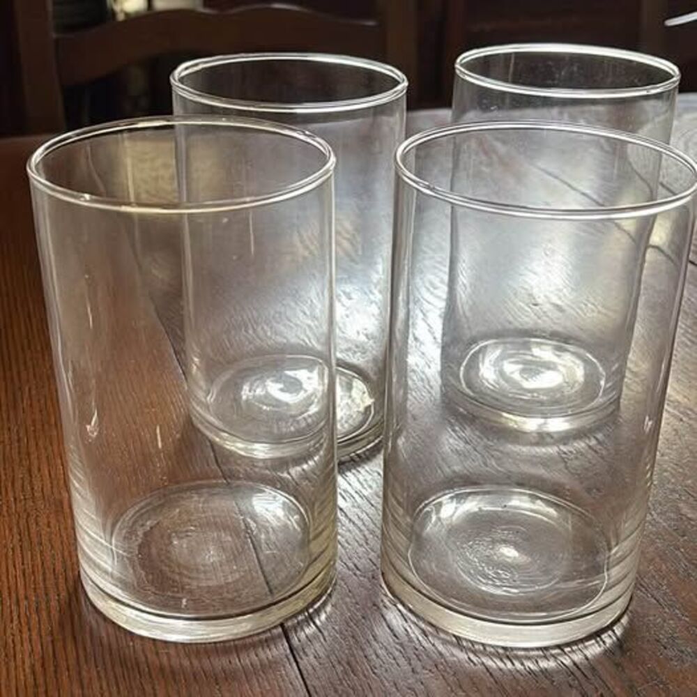 Set of 4 Clear Glass Tumblers